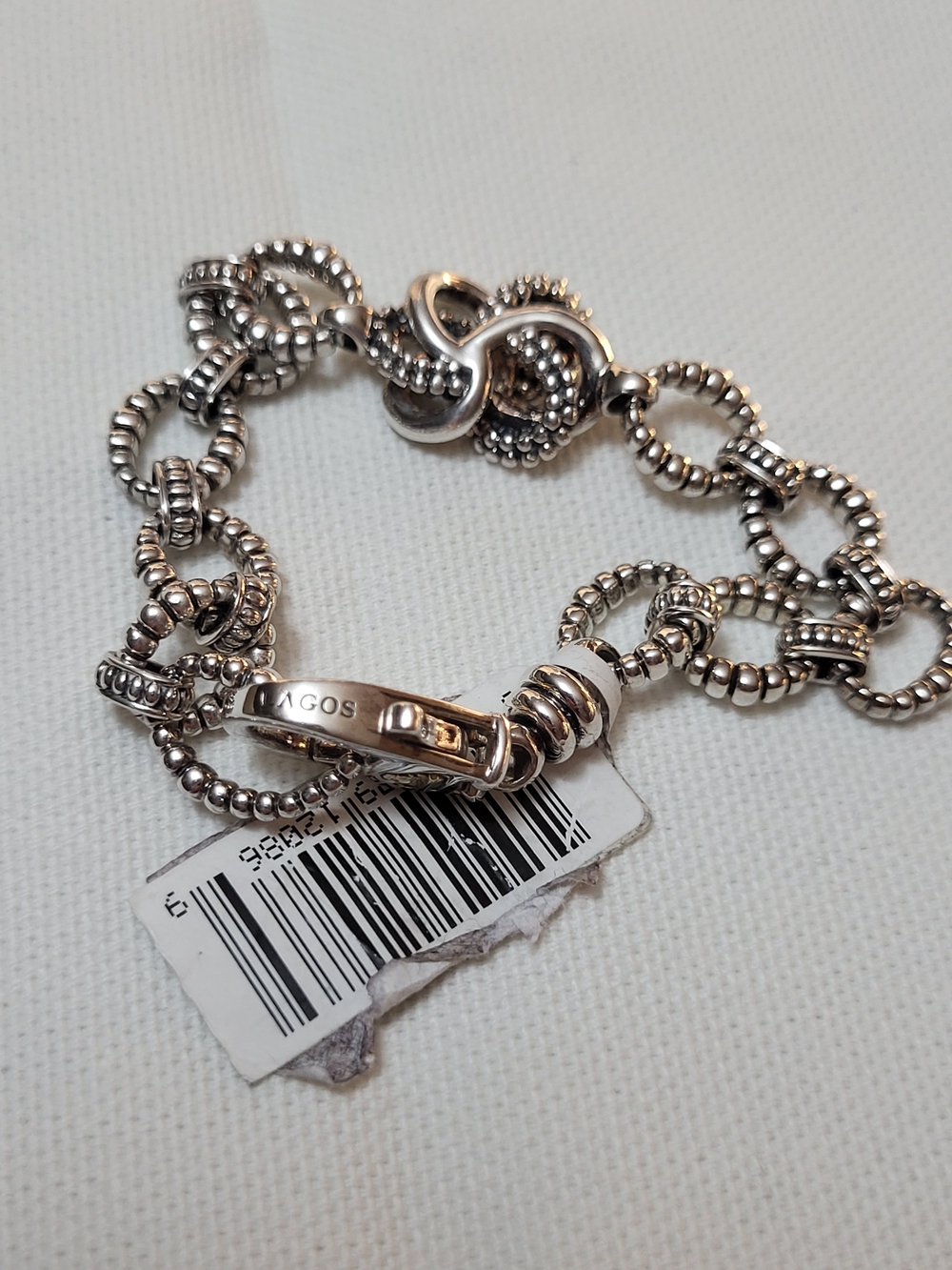 LAGOS Silver and Gold Love Knot Pendant Bracelet. Without original box. # 227 - Picture 7 of 9